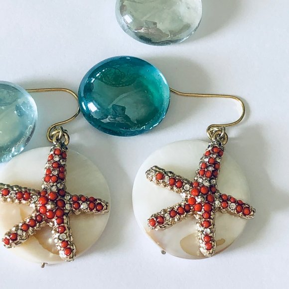 New Handmade Starfish/Shell Disc Earrings - Picture 2 of 7